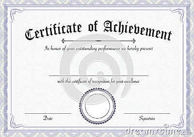 Classic and retro certificate of achievement paper template Stock Photo